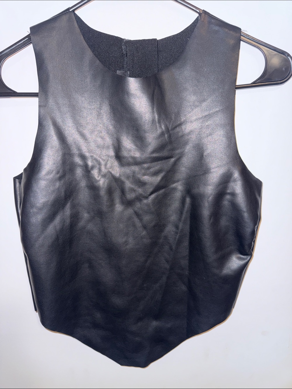 SeKe The Label Leather Sleeveless Top Zip Up Back